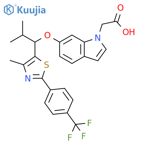 1H-Indole-1-acetic acid, 6-[2-methyl-1-[4-methyl-2-[4-(trifluoromethyl)phenyl]-5-thiazolyl]propoxy]- structure