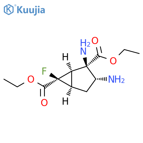 Bicyclo[3.1.0]hexane-2,6-dicarboxylic acid, 2,3-diamino-6-fluoro-, 2,6-diethyl ester, (1R,2R,3R,5R,6R)- structure
