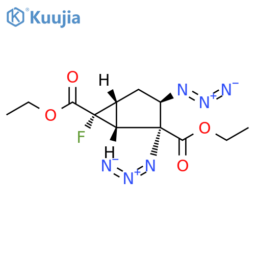 Bicyclo[3.1.0]hexane-2,6-dicarboxylic acid, 2,3-diazido-6-fluoro-, 2,6-diethyl ester, (1R,2R,3R,5R,6R)- structure