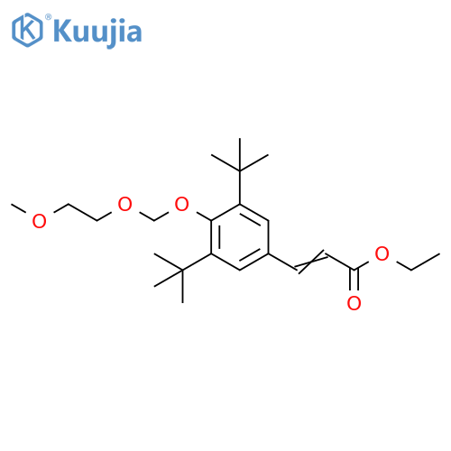 2-Propenoic acid, 3-[3,5-bis(1,1-dimethylethyl)-4-[(2-methoxyethoxy)methoxy]phenyl]-, ethyl ester structure