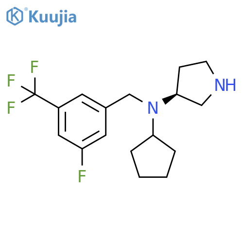 3-Pyrrolidinamine, N-cyclopentyl-N-[[3-fluoro-5-(trifluoromethyl)phenyl]methyl]-, (3S)- structure