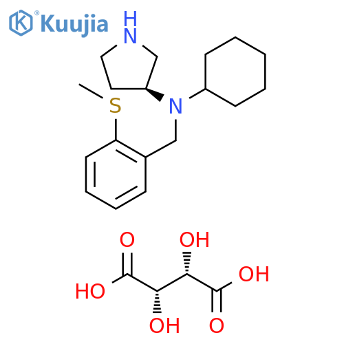 3-Pyrrolidinamine, N-cyclohexyl-N-[[2-(methylthio)phenyl]methyl]-, (3S)-,(2S,3S)-2,3-dihydroxybutanedioate (1:2) structure