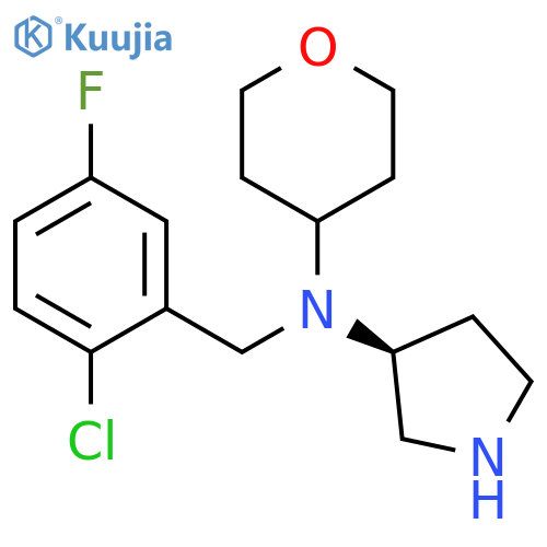 3-Pyrrolidinamine, N-[(2-chloro-5-fluorophenyl)methyl]-N-(tetrahydro-2H-pyran-4-yl)-, (3S)- structure