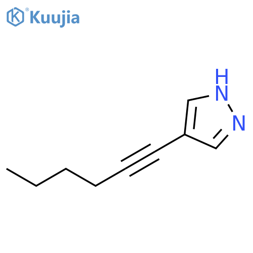 1H-Pyrazole,4-(1-hexyn-1-yl)- structure