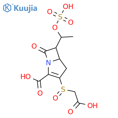 (5R,6R)-3-[(Carboxymethyl)sulfinyl]-7-oxo 6-[(S)-1-(sulfooxy)ethyl]-1-azabicyclo[3.2.0]hept-2-ene-2-carboxylic acid structure