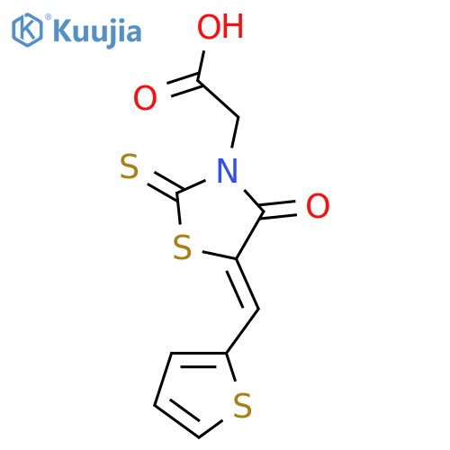 [(5Z)-4-oxo-5-(thiophen-2-ylmethylidene)-2-thioxo-1,3-thiazolidin-3-yl]acetic acid structure
