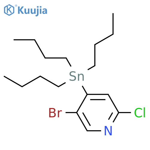 5-Bromo-2-chloro-4-(tributylstannyl)pyridine structure