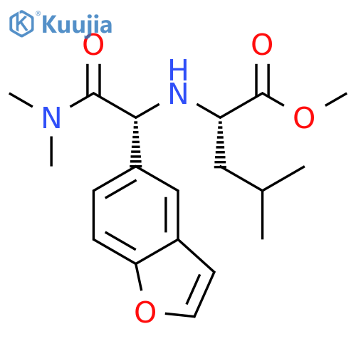 L-Leucine, N-[(1R)-1-(5-benzofuranyl)-2-(dimethylamino)-2-oxoethyl]-, methyl ester structure