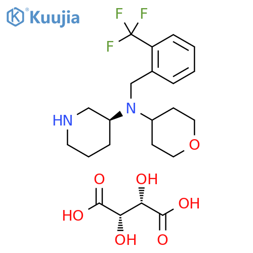 3-Piperidinamine, N-(tetrahydro-2H-pyran-4-yl)-N-[[2-(trifluoromethyl)phenyl]methyl]-, (3S)-, (2S,3S)-2,3-dihydroxybutanedioate (1:1) (9CI) structure
