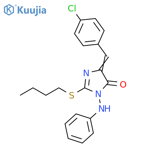 4H-Imidazol-4-one, 2-(butylthio)-5-[(4-chlorophenyl)methylene]-3,5-dihydro-3-(phenylamino)- structure