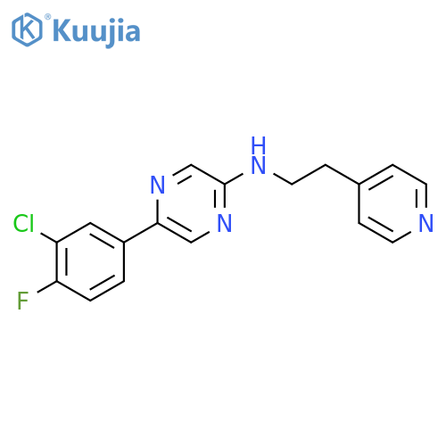 Pyrazinamine, 5-(3-chloro-4-fluorophenyl)-N-[2-(4-pyridinyl)ethyl]- structure