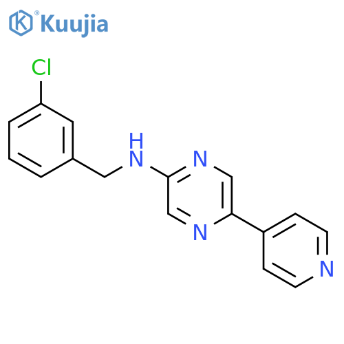 Pyrazinamine, N-[(3-chlorophenyl)methyl]-5-(4-pyridinyl)- structure