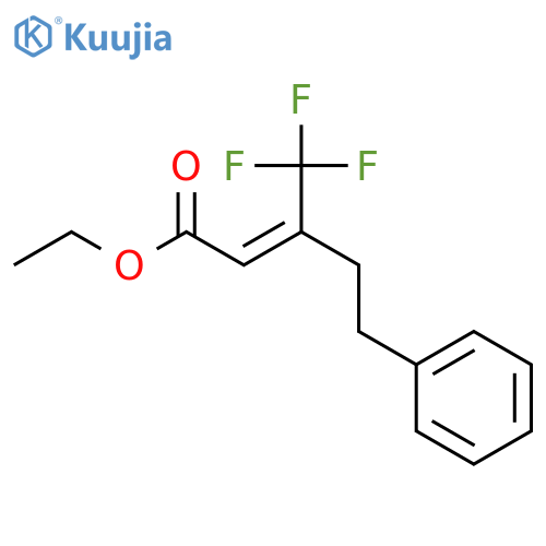 2-Pentenoic acid, 5-phenyl-3-(trifluoromethyl)-, ethyl ester, (2E)- structure