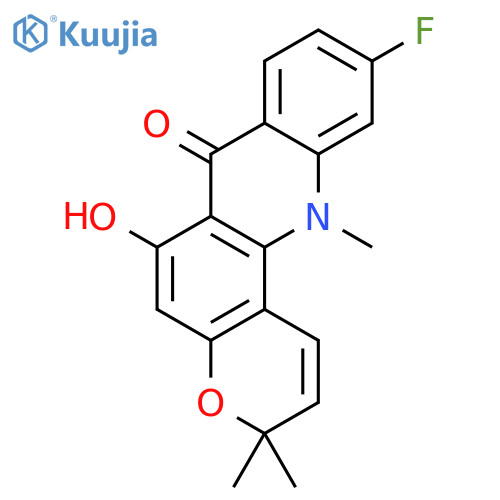 10-Fluoro-6-hydroxy-3,3,12-trimethylpyrano[2,3-c]acridin-7-one structure