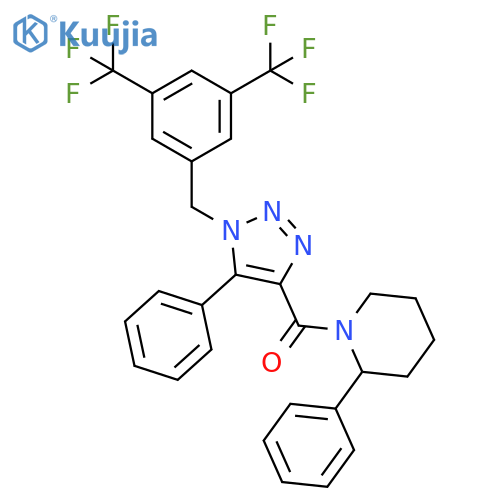 Methanone, [1-[[3,5-bis(trifluoromethyl)phenyl]methyl]-5-phenyl-1H-1,2,3-triazol-4-yl](2-phenyl-1-piperidinyl)- structure