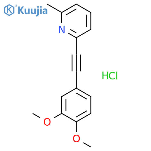 Pyridine, 2-[(3,4-dimethoxyphenyl)ethynyl]-6-methyl-, hydrochloride structure