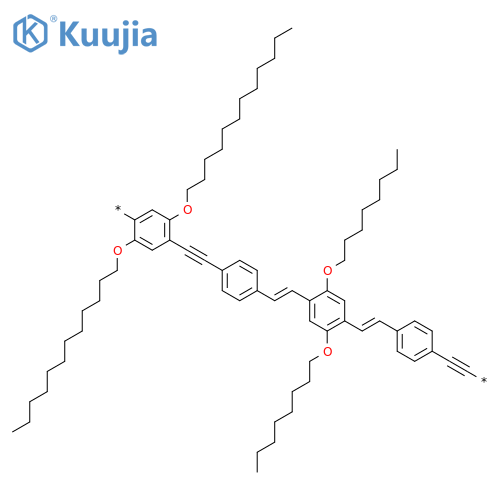 Poly[[2,5-bis(dodecyloxy)-1,4-phenylene]-1,2-ethynediyl-1,4-phenylene-(1E)-1,2-ethenediyl[2,5-bis(octyloxy)-1,4-phenylene]-(1E)-1,2-ethenediyl-1,4-phenylene-1,2-ethynediyl] structure