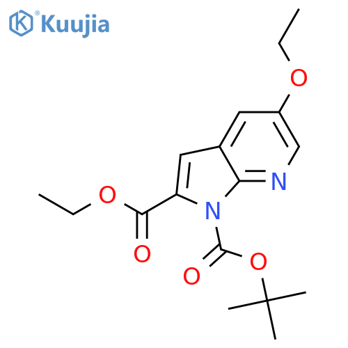1H-Pyrrolo[2,3-b]pyridine-1,2-dicarboxylic acid, 5-ethoxy-, 1-(1,1-dimethylethyl) 2-ethyl ester structure