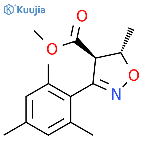 4-Isoxazolecarboxylic acid, 4,5-dihydro-5-methyl-3-(2,4,6-trimethylphenyl)-, methyl ester, (4R,5S)-rel- structure