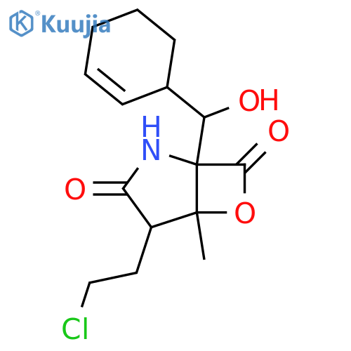 6-Oxa-2-azabicyclo[3.2.0]heptane-3,7-dione,4-(2-chloroethyl)-1-(2-cyclohexen-1-ylhydroxymethyl)-5-methyl- structure