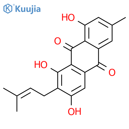 1,3,8-trihydroxy-6-methyl-2-(3-methylbut-2-en-1-yl)anthracene-9,10-dione structure