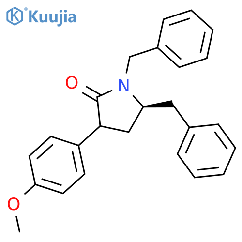 2-Pyrrolidinone, 3-(4-methoxyphenyl)-1,5-bis(phenylmethyl)-, (5R)- structure