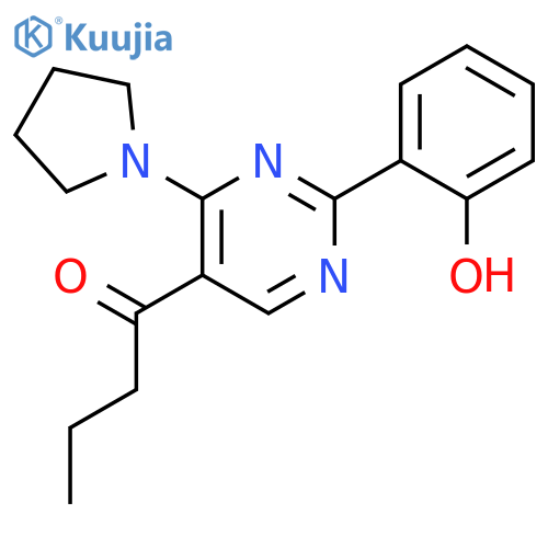 1-Butanone, 1-[2-(2-hydroxyphenyl)-4-(1-pyrrolidinyl)-5-pyrimidinyl]- structure