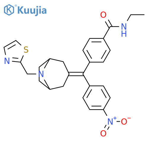 Benzamide, N-ethyl-4-[(4-nitrophenyl)[8-(2-thiazolylmethyl)-8-azabicyclo[3.2.1]oct-3-ylidene]methyl]- structure