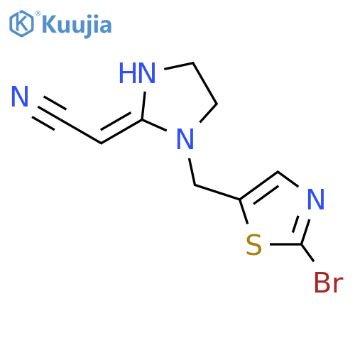 Acetonitrile, [1-[(2-bromo-5-thiazolyl)methyl]-2-imidazolidinylidene]- structure