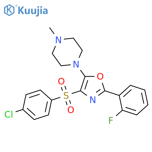 1-4-(4-chlorobenzenesulfonyl)-2-(2-fluorophenyl)-1,3-oxazol-5-yl-4-methylpiperazine structure