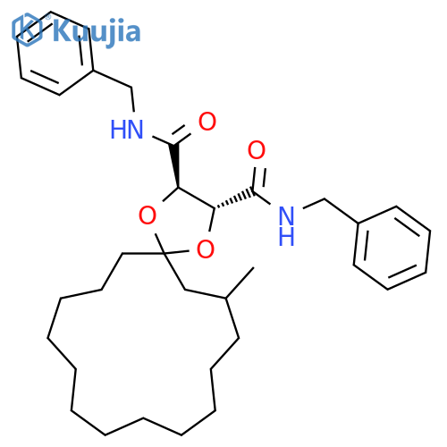 1,4-Dioxaspiro[4.14]nonadecane-2,3-dicarboxamide,7-methyl-N,N'-bis(phenylmethyl)-, (2R,3R)- structure
