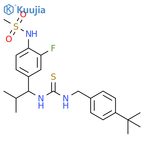 Methanesulfonamide, N-[4-[1-[[[[[4-(1,1-dimethylethyl)phenyl]methyl]amino]thioxomethyl]amino]-2-methylpropyl]-2-fluorophenyl]- structure