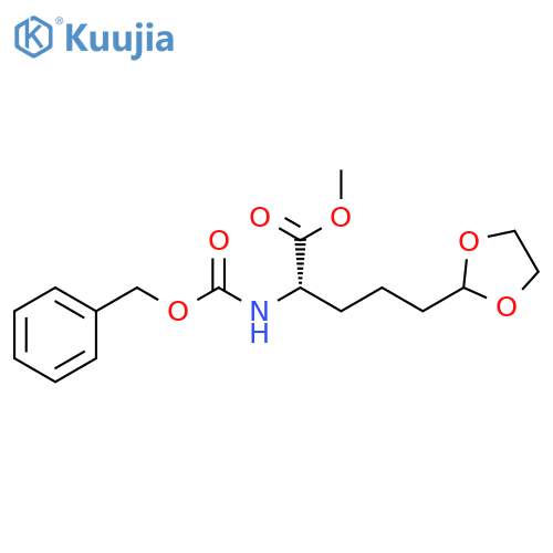 1,3-Dioxolane-2-pentanoic acid, α-[[(phenylmethoxy)carbonyl]amino]-, methyl ester, (αS)- structure