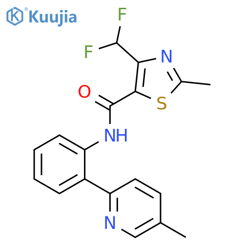 5-Thiazolecarboxamide, 4-(difluoromethyl)-2-methyl-N-[2-(5-methyl-2-pyridinyl)phenyl]- structure