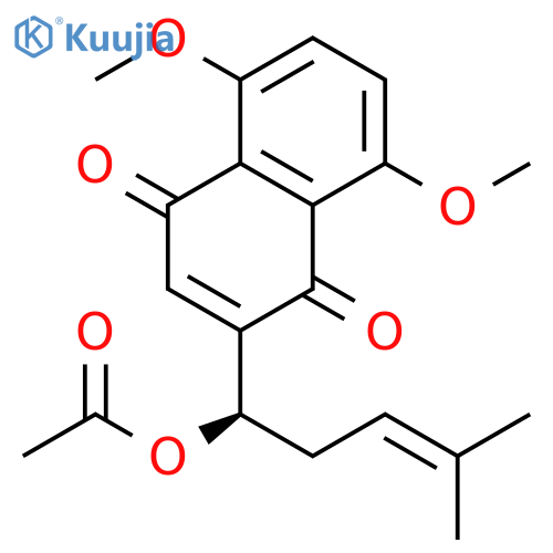 5,8-Dihydroxy-2-(1-hydroxy-4-methyl-3-pentenyl)-1,4-naphthoquinone; (R)-form, 5,8-Di-Me ether, 1'-Ac structure
