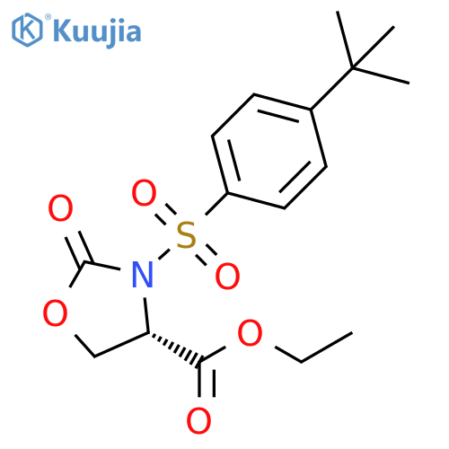 4-Oxazolidinecarboxylic acid,3-[[4-(1,1-dimethylethyl)phenyl]sulfonyl]-2-oxo-, ethyl ester, (4S)- structure