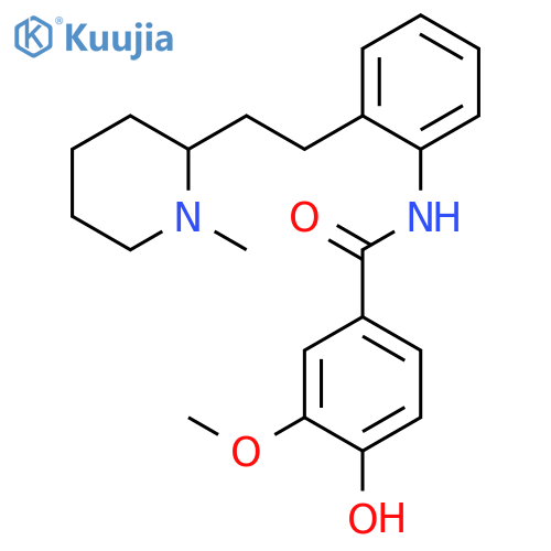 4-hydroxy-3-methoxy-N-[2-[2-(1-methyl-2-piperidyl)ethyl]phenyl]benzami de structure
