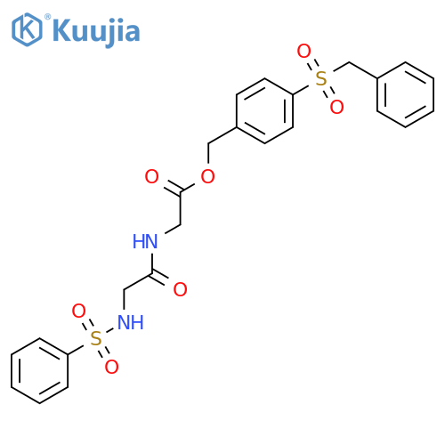 <br>(2-Benzenesulfonylamino-acetylamino)-acetic acid 4-phenylmethanesulfonyl-be nzyl ester structure