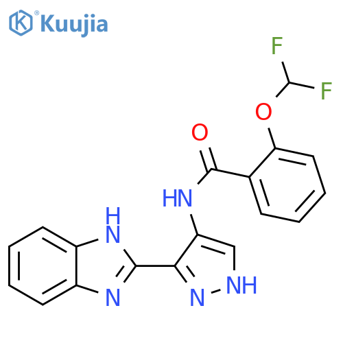 Benzamide, N-[3-(1H-benzimidazol-2-yl)-1H-pyrazol-4-yl]-2-(difluoromethoxy)- structure