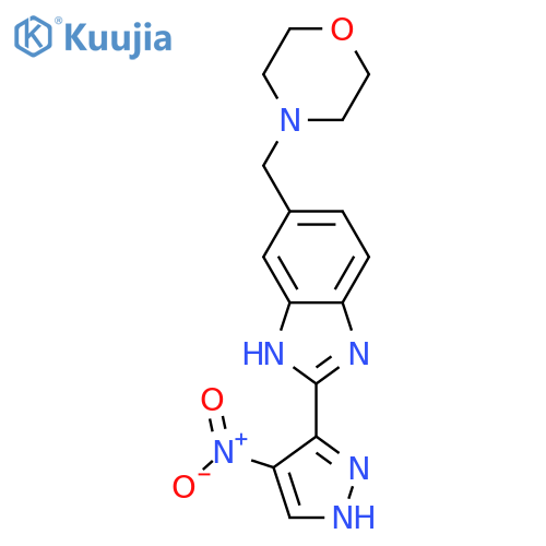 1H-Benzimidazole, 5-(4-morpholinylmethyl)-2-(4-nitro-1H-pyrazol-3-yl)- structure