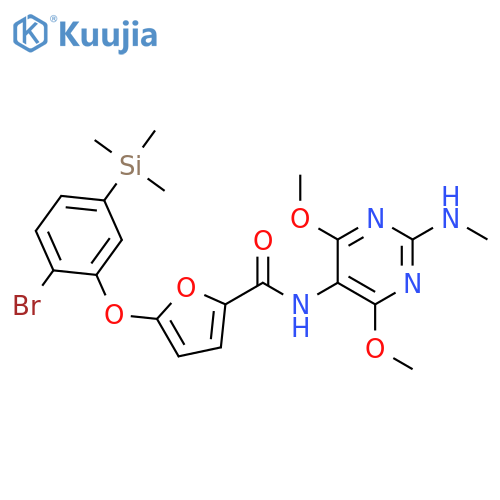 2-Furancarboxamide,  5-[2-bromo-5-(trimethylsilyl)phenoxy]-N-[4,6-dimethoxy-2-(methylamino)  -5-pyrimidinyl]- structure