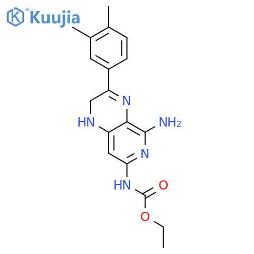 Carbamic acid,[5-amino-3-(3,4-dimethylphenyl)-1,2-dihydropyrido[3,4-b]pyrazin-7-yl]-, ethylester (9CI) structure