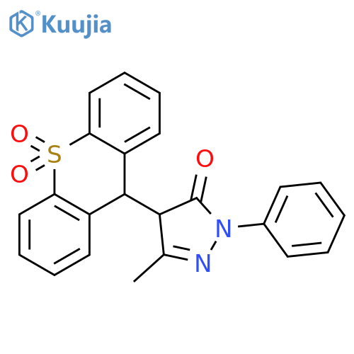 3H-Pyrazol-3-one,4-(10,10-dioxido-9H-thioxanthen-9-yl)-2,4-dihydro-5-methyl-2-phenyl- structure