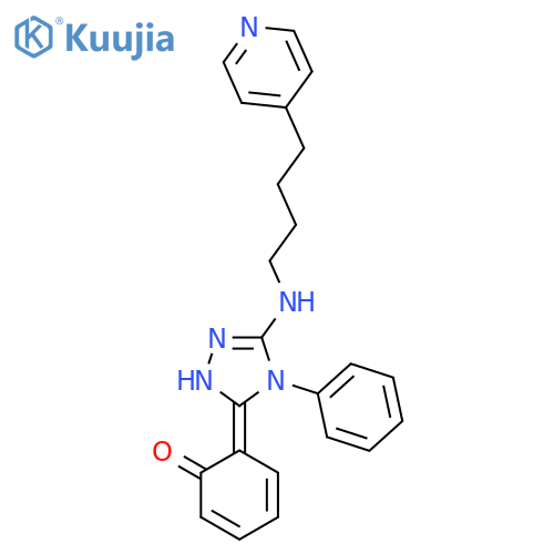 (6Z)-6-{4-phenyl-5-[(4-pyridin-4-ylbutyl)amino]-2,4-dihydro-3H-1,2,4-triazol-3-ylidene}cyclohexa-2,4-dien-1-one structure