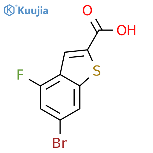 Benzo[b]thiophene-2-carboxylic acid, 6-bromo-4-fluoro- structure