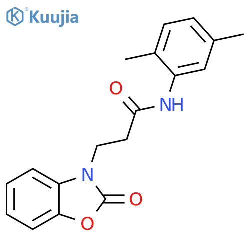 N-(2,5-dimethylphenyl)-3-(2-oxo-2,3-dihydro-1,3-benzoxazol-3-yl)propanamide structure