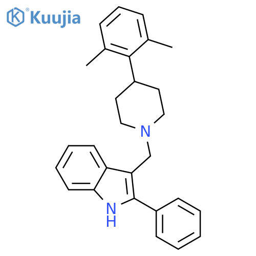 1H-Indole, 3-[[4-(2,6-dimethylphenyl)-1-piperidinyl]methyl]-2-phenyl- structure