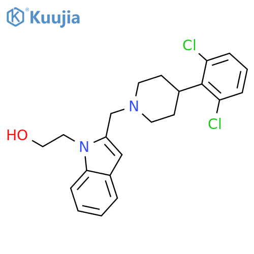 1H-Indole-1-ethanol, 2-[[4-(2,6-dichlorophenyl)-1-piperidinyl]methyl]- structure