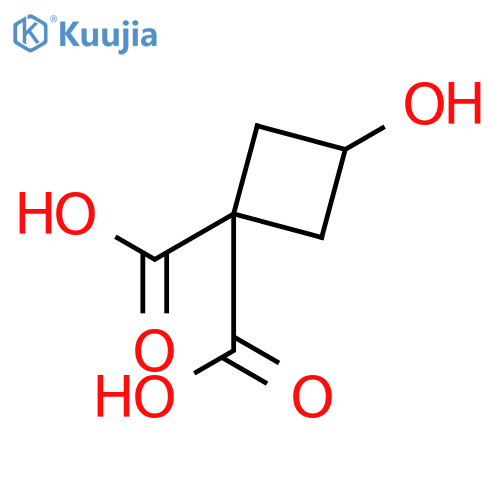3-hydroxycyclobutane-1,1-dicarboxylic acid structure