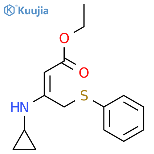 2-Butenoic acid, 3-(cyclopropylamino)-4-(phenylthio)-, ethyl ester structure
